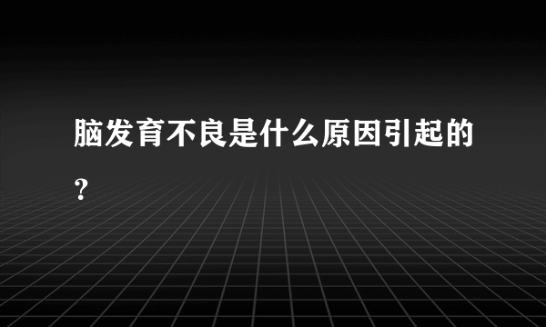 脑发育不良是什么原因引起的？