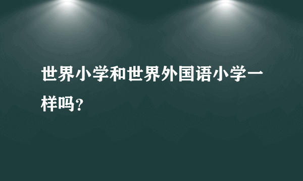 世界小学和世界外国语小学一样吗？