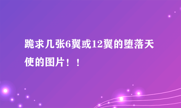 跪求几张6翼或12翼的堕落天使的图片！！