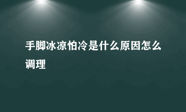 手脚冰凉怕冷是什么原因怎么调理