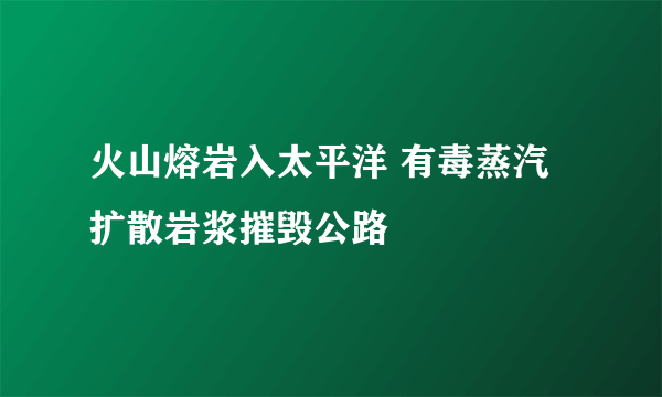 火山熔岩入太平洋 有毒蒸汽扩散岩浆摧毁公路