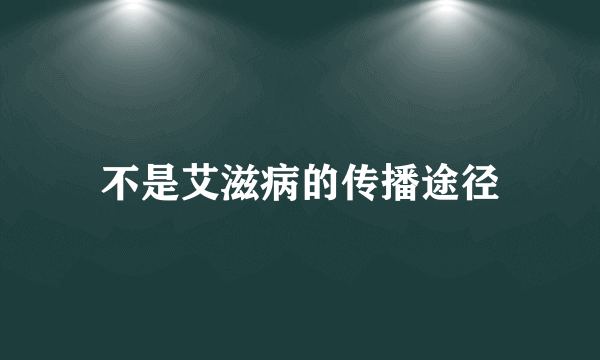 不是艾滋病的传播途径