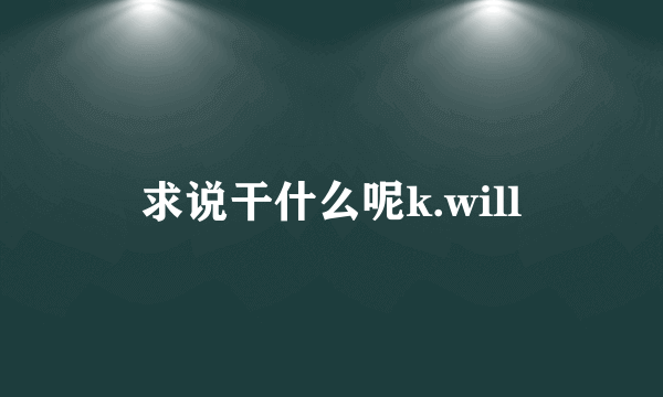 求说干什么呢k.will