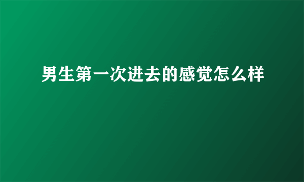 男生第一次进去的感觉怎么样