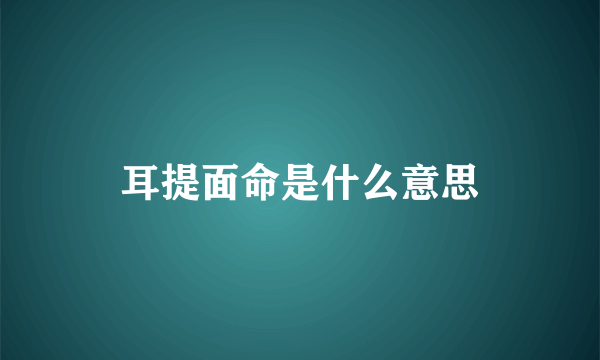 耳提面命是什么意思