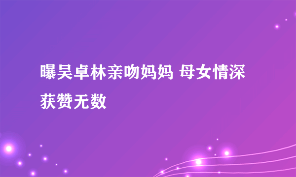 曝吴卓林亲吻妈妈 母女情深获赞无数