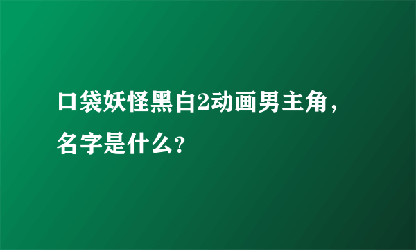 口袋妖怪黑白2动画男主角，名字是什么？