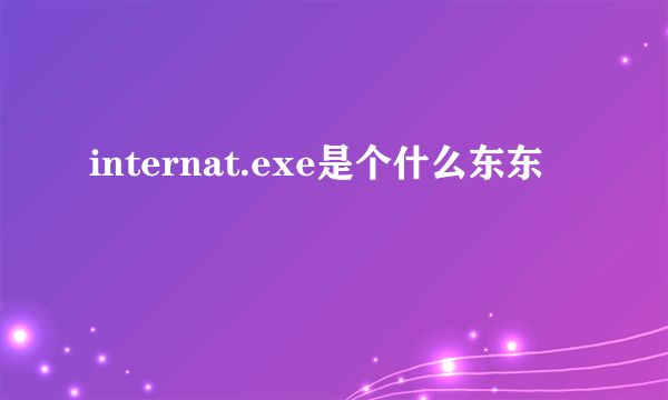 internat.exe是个什么东东