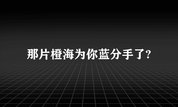 那片橙海为你蓝分手了?