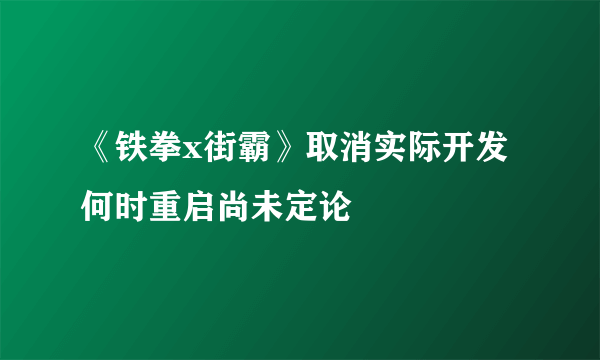 《铁拳x街霸》取消实际开发 何时重启尚未定论