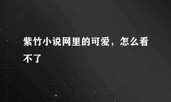 紫竹小说网里的可爱，怎么看不了