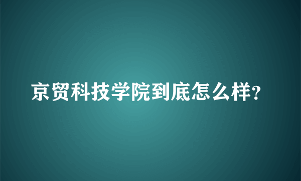 京贸科技学院到底怎么样？