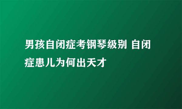 男孩自闭症考钢琴级别 自闭症患儿为何出天才