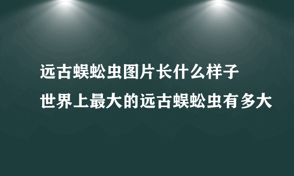 远古蜈蚣虫图片长什么样子 世界上最大的远古蜈蚣虫有多大