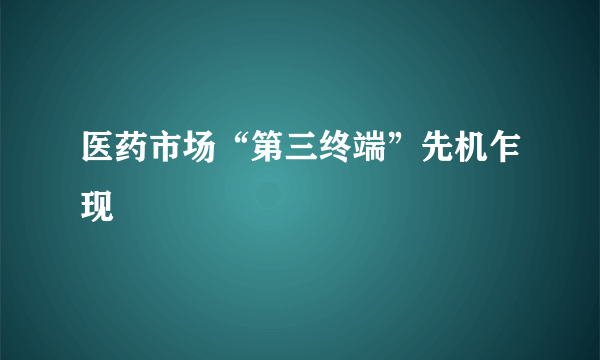 医药市场“第三终端”先机乍现