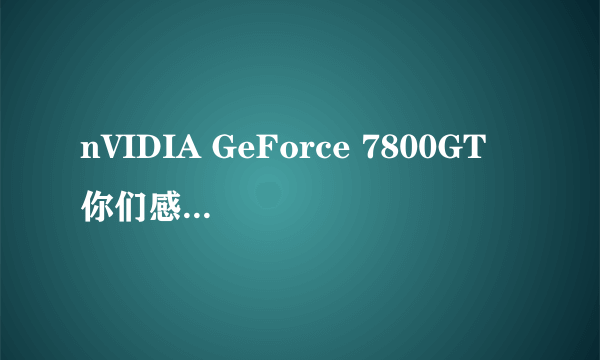 nVIDIA GeForce 7800GT 你们感觉怎么样