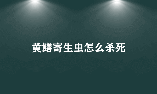 黄鳝寄生虫怎么杀死