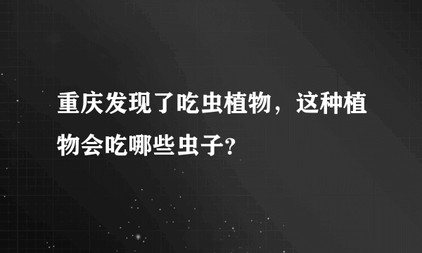 重庆发现了吃虫植物，这种植物会吃哪些虫子？