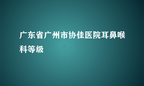 广东省广州市协佳医院耳鼻喉科等级