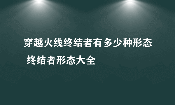 穿越火线终结者有多少种形态 终结者形态大全