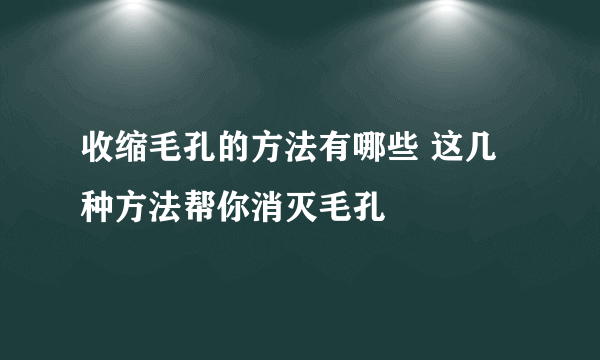 收缩毛孔的方法有哪些 这几种方法帮你消灭毛孔