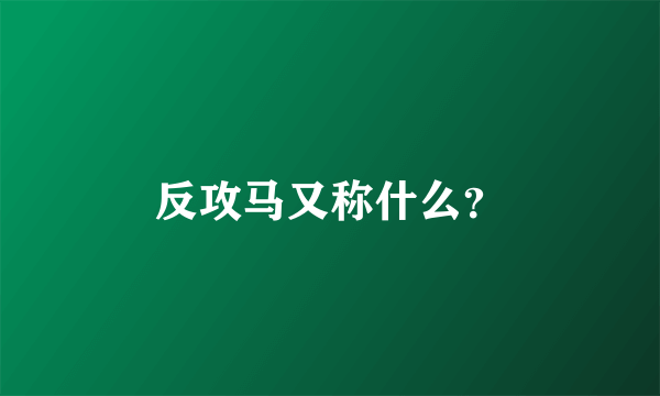 反攻马又称什么？