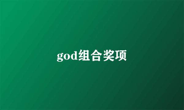 god组合奖项