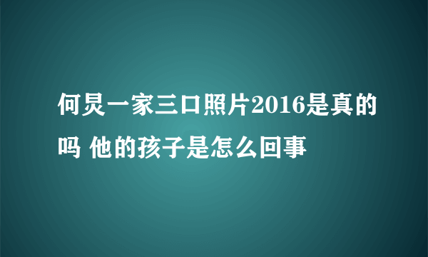 何炅一家三口照片2016是真的吗 他的孩子是怎么回事