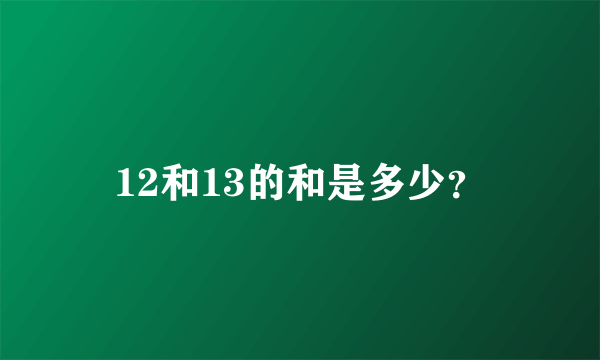 12和13的和是多少？