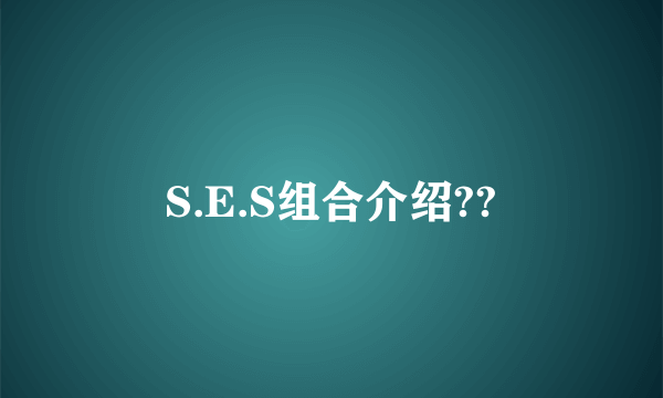 S.E.S组合介绍??