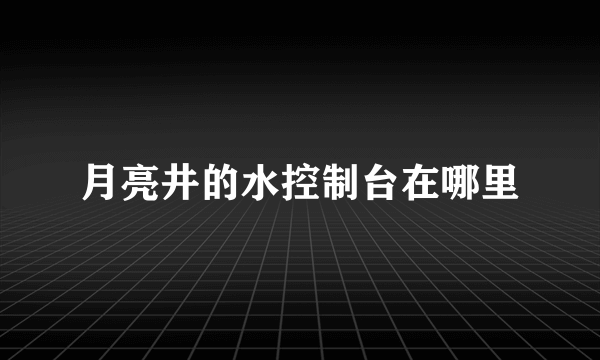 月亮井的水控制台在哪里