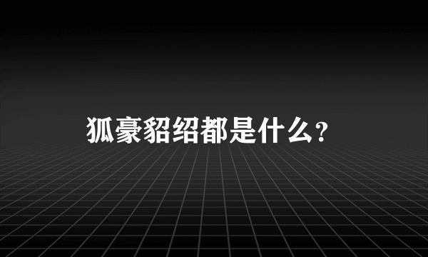 狐豪貂绍都是什么？