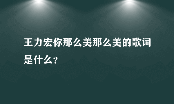 王力宏你那么美那么美的歌词是什么？