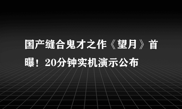 国产缝合鬼才之作《望月》首曝！20分钟实机演示公布