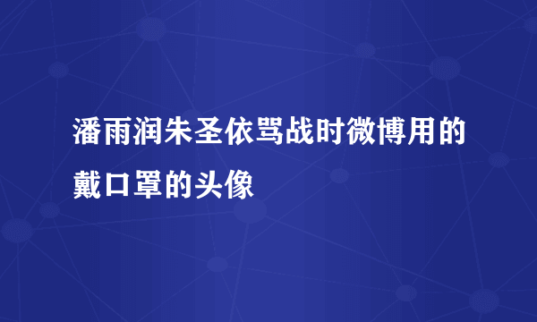 潘雨润朱圣依骂战时微博用的戴口罩的头像