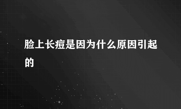 脸上长痘是因为什么原因引起的