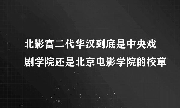 北影富二代华汉到底是中央戏剧学院还是北京电影学院的校草