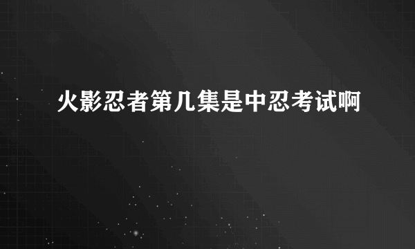 火影忍者第几集是中忍考试啊