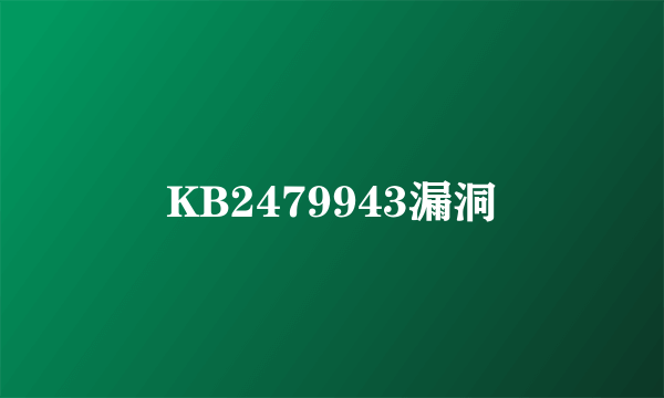 KB2479943漏洞