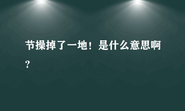 节操掉了一地！是什么意思啊？