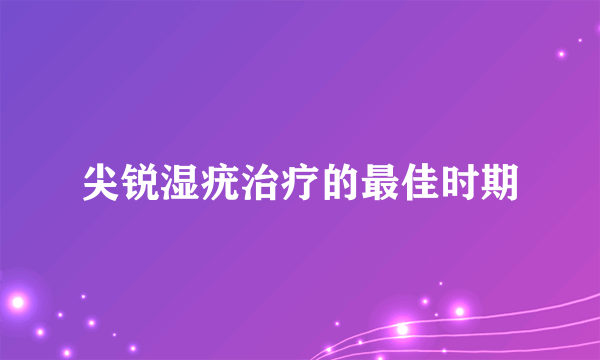 尖锐湿疣治疗的最佳时期