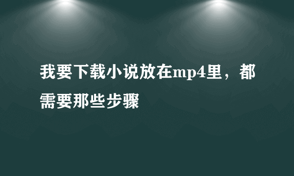 我要下载小说放在mp4里，都需要那些步骤