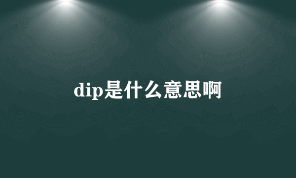 dip是什么意思啊