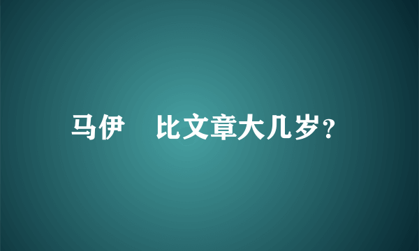 马伊琍比文章大几岁？