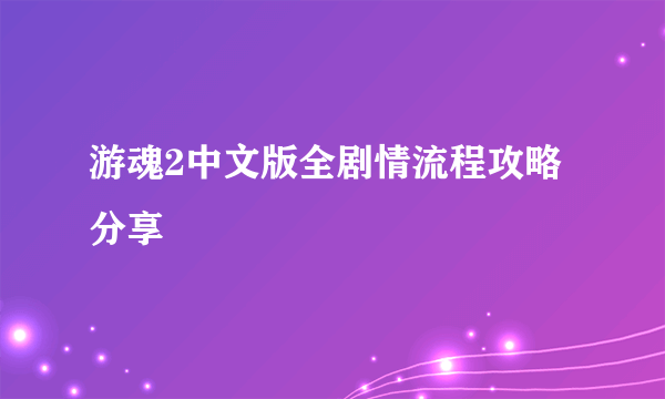 游魂2中文版全剧情流程攻略分享