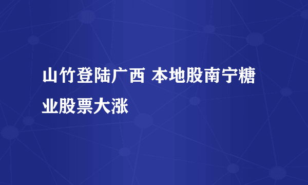 山竹登陆广西 本地股南宁糖业股票大涨