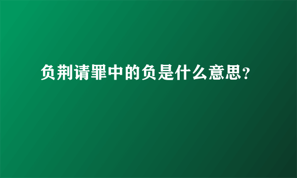 负荆请罪中的负是什么意思？