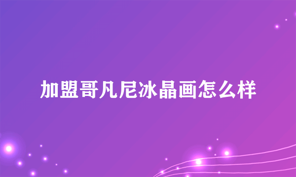 加盟哥凡尼冰晶画怎么样