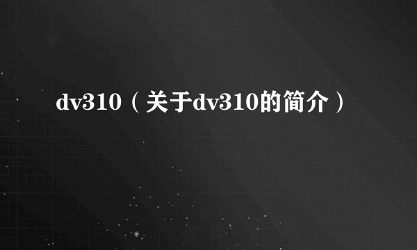 dv310（关于dv310的简介）