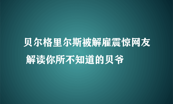 贝尔格里尔斯被解雇震惊网友 解读你所不知道的贝爷